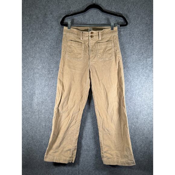 Gap pants Women‎ 4 Brown high rise wide leg corduroy Boho Hippie Festival - Picture 1 of 9